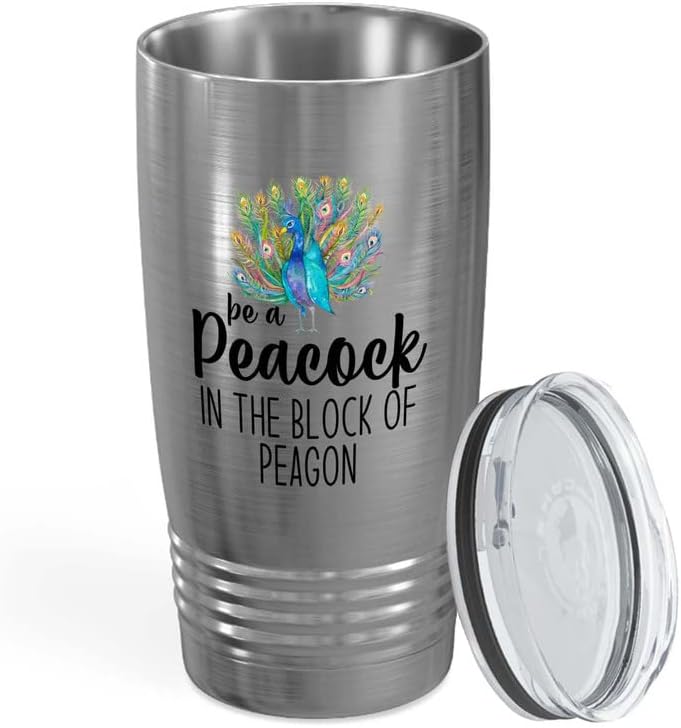 Bird Lover Silver Edition Viking Tumbler 20oz - Peacock Block pgeons - Hummingbird Nest Cage Parrot Dad Gardening Outdoor Birdwatcher Feeder