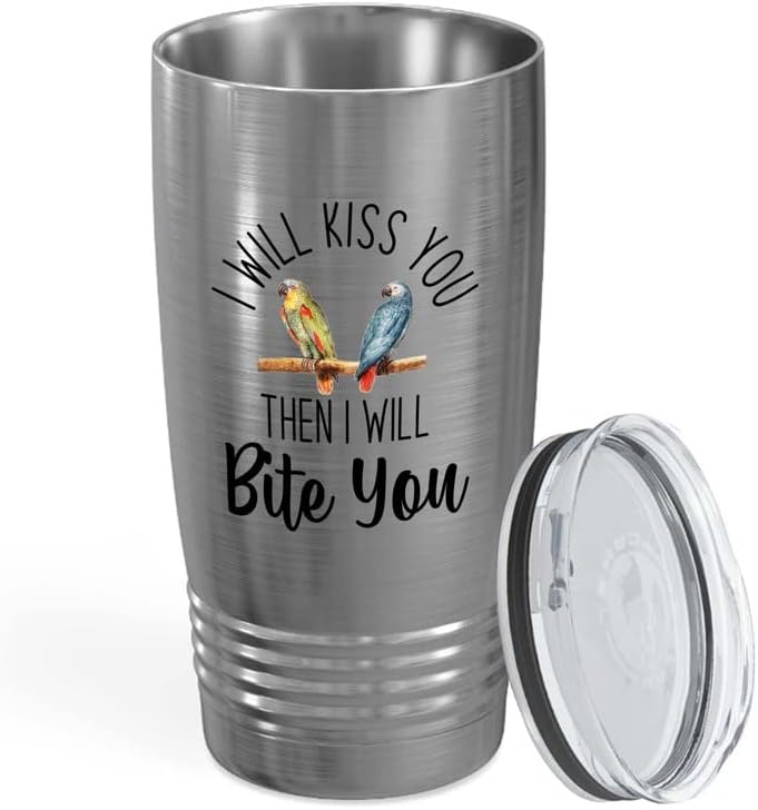 Bird Lover Silver Edition Viking Tumbler 20oz - Kiss Then bite You - H