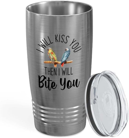 Bird Lover Silver Edition Viking Tumbler 20oz - Kiss Then bite You - H