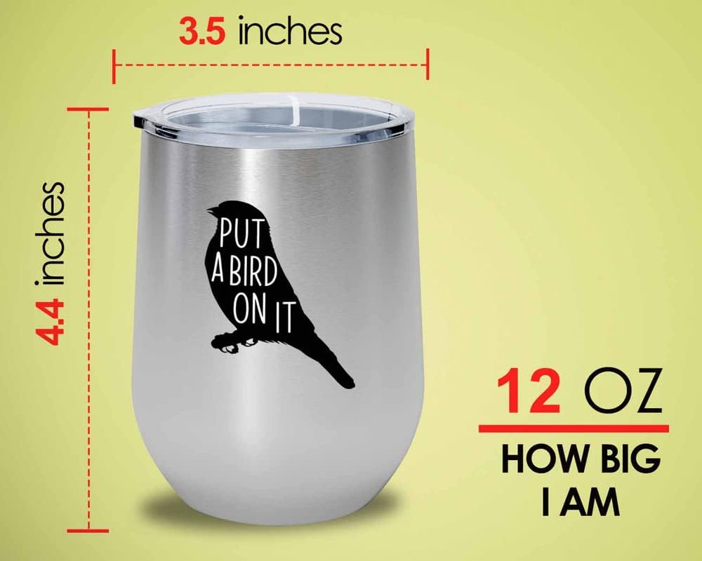 Bird Lover Silver Edition Wine Tumbler 12oz - Put a bird on it - Hummi