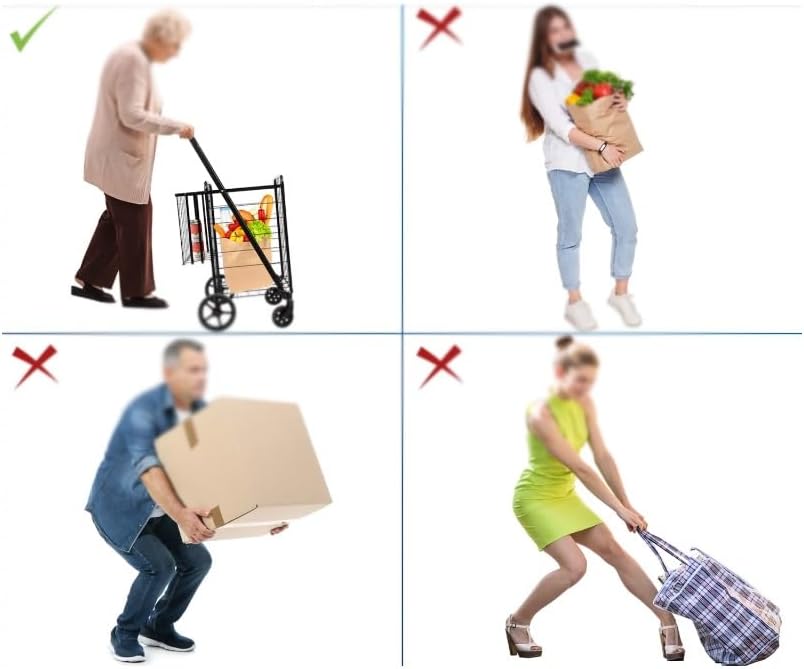 HBJWOV Rolling Utility Shopping Cart for Groceries and Other Supplies carros de la compra Cuatro ruedas