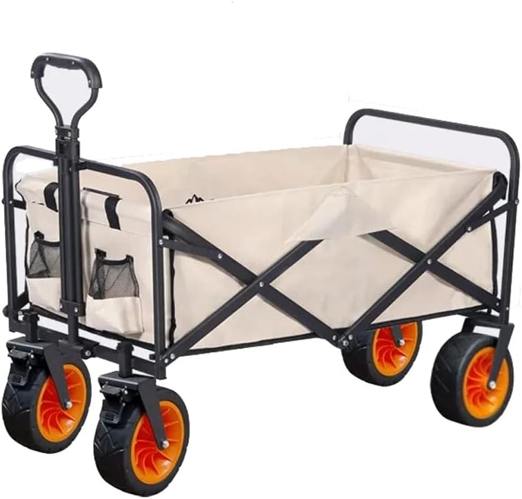Outdoor Utility Wagon 8" Wheel Portable Camping Cart Garden Shop Sport Beach Hand Trolley Bearing 120 kg(D)