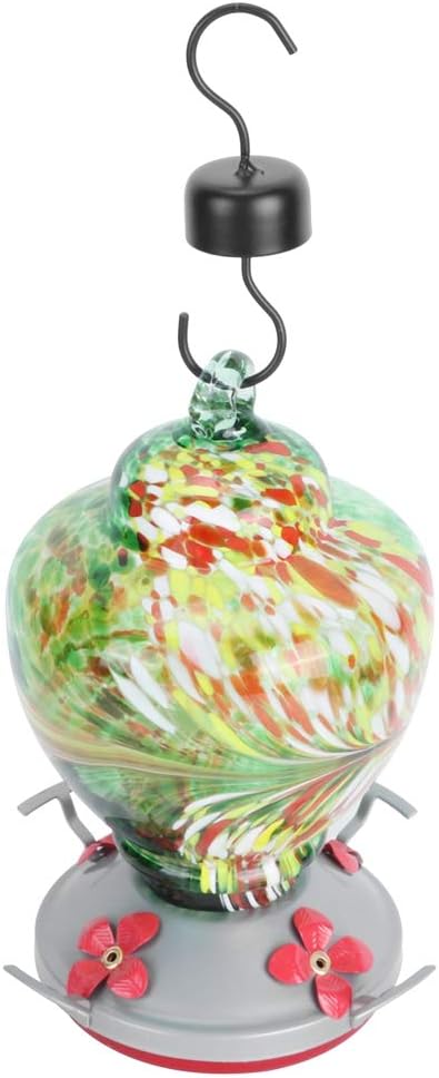 ZJchao Hummingbird Feeders for Outdoors, Bird Water Dispenser with Colorful Design for Garden Patio Decorative (D)
