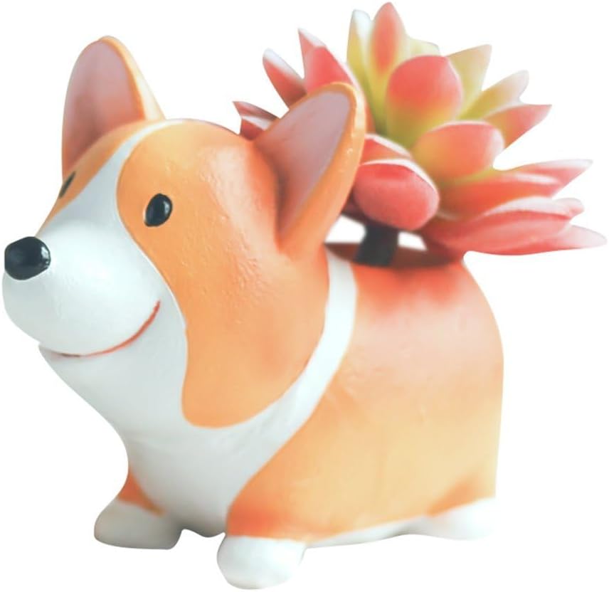 Corgi Planters for Succulents Small Flowerpot Cute Succulent Planter Bonsai Pot Pencil Holder Desk Mini Ornament