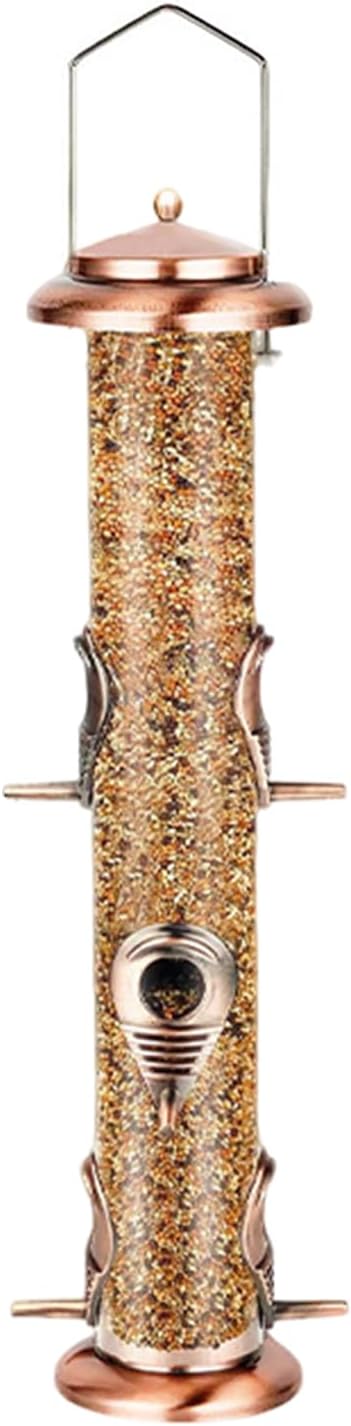 Bird Feeders Outdoors - Tube Small Clear Squirrel Proof Feeding Supplies, Bird Feeders for Patio Garden Viewing, Easy to Use & Fill Function Words, Outdoor Feeding Use
