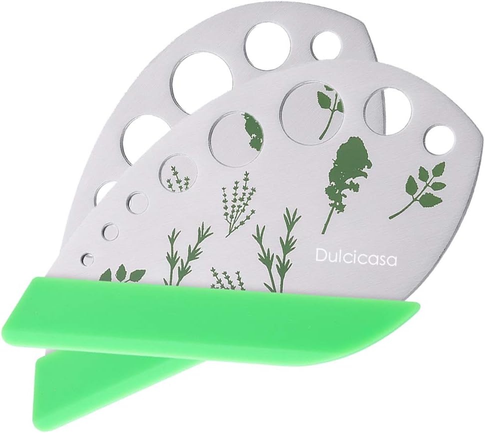 Herb Stripper 9 Holes, Pack of 2, Stainless Steel Herb Cutter with Saf