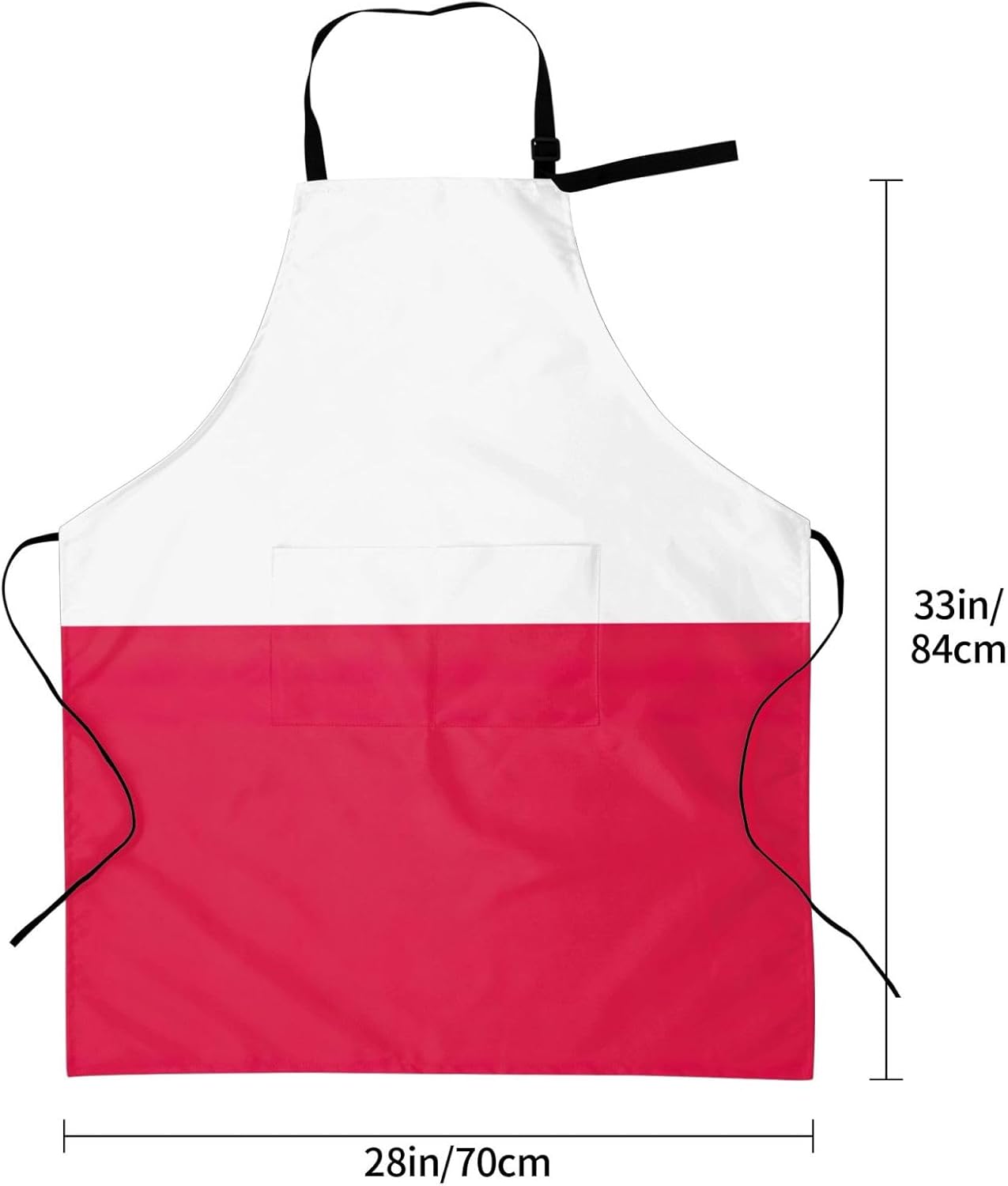 Polish flag print Waterproof apron with pocket adjustable cooking apron for adult kitchen bibs to bake