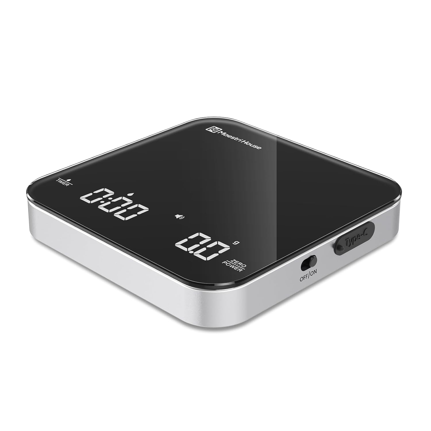 Maestri House Mini Coffee Scale with Timer, USB-C Rechargeable Espress