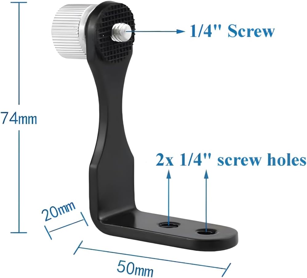 Universal L-Type Metal Binocular Tripod Adapter 1/4" Thread Telescope Tripod Plate Mount