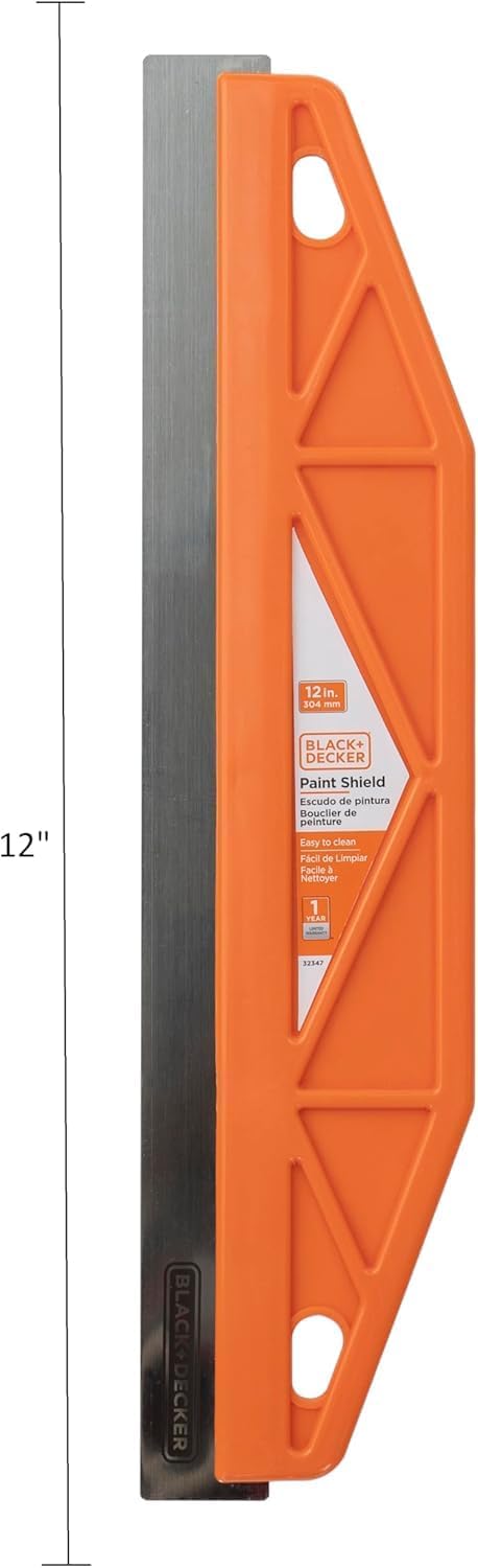Black+Decker 12-Inch Paint Shield, Trim Guide for Painting Straight Li