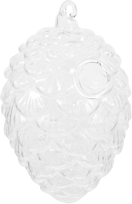 Milisten Pine Shaped Glass Hummingbird Feeder for Outdoors Transparent Bird Bath Water Container Garden Decor for Finch Parakeet Budgie Cockatiel Effortless Monitoring Cleaning