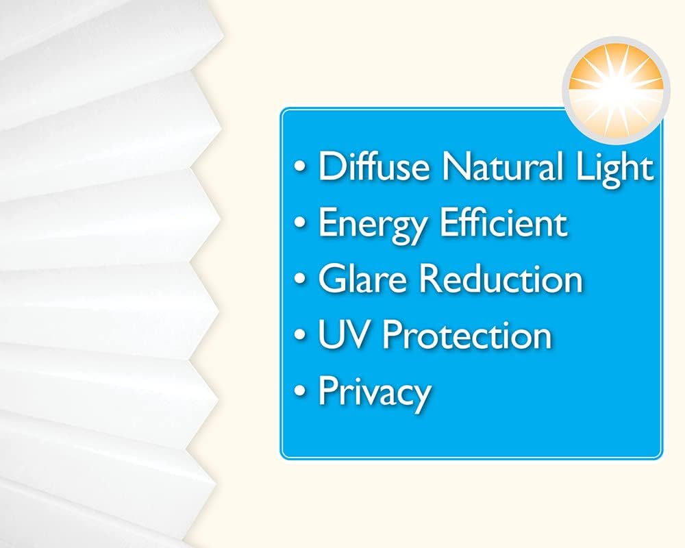 Redi Shade No Tools Original Light Filtering Pleated Paper Shade White, 36" W x 72" L, 6 Pack