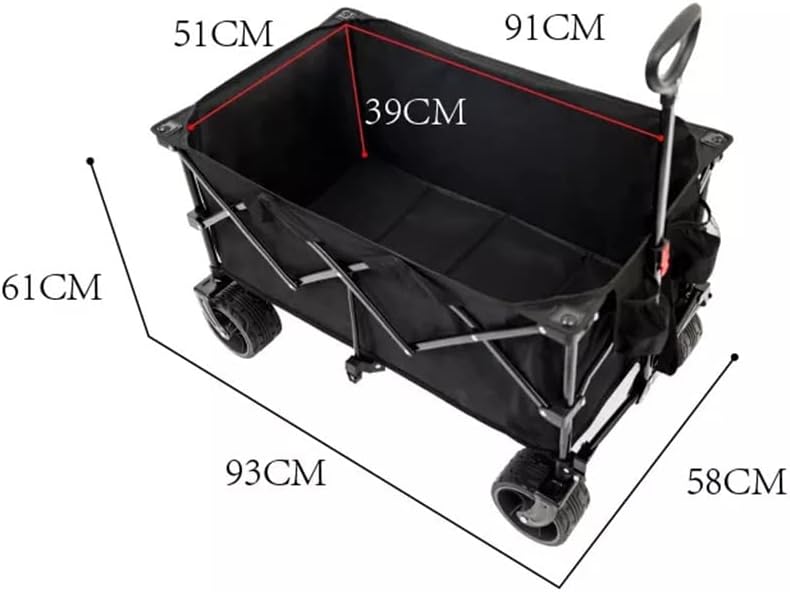 JSEIAJB 180L Foldable 7 Inch Wheel Outdoor Portable Adjustable Length 