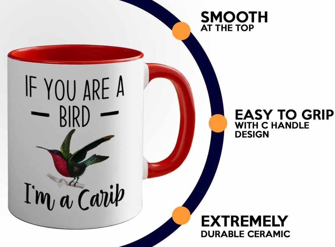 Bird Lover Two Tone Red Edition 11oz - Bird and Carib - Hummingbird Ne
