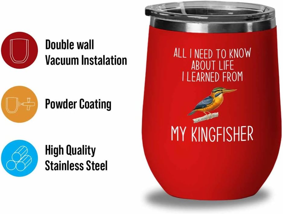 Bird Lover Red Edition Wine Tumbler 12oz - Lfe my bird - Hummingbird Nest Cage Parrot Dad Gardening Outdoor Birdwatcher Feeder