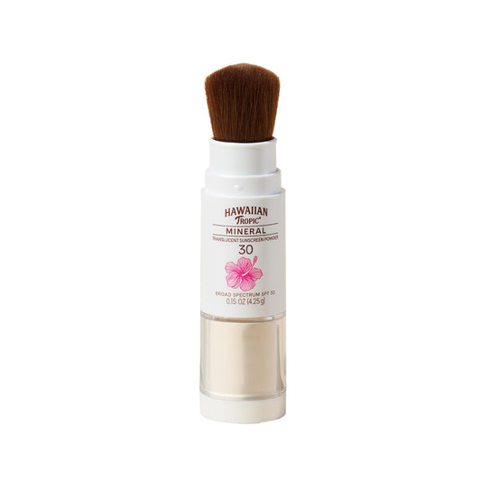 Hawaiian Tropic Mineral Powder Sunscreen Brush SPF 30 | Beach Essentia