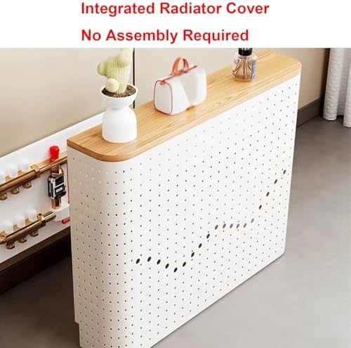 Metal Radiator Cover with Solid Wood Top, Decorative Storage Rack for Home and Office, Stylish Design, Heat Resistant, Space-Saving Solution