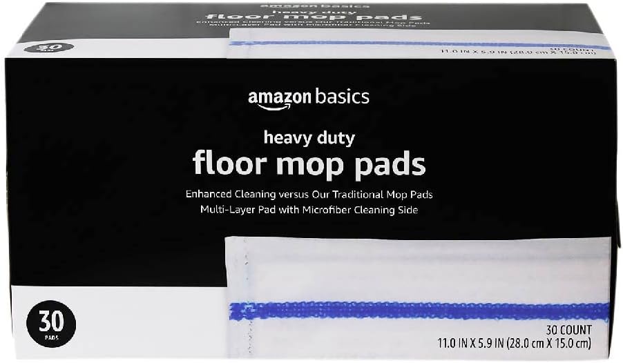 Amazon Basics Heavy Duty Disposable Floor Cleaning Mopping Pads with A