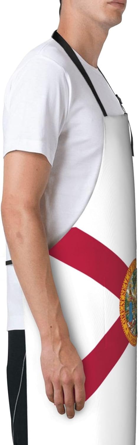 Flag of Florida print Waterproof chef's apron with pocket apron for kitchen cooking baking barbecue and gardening
