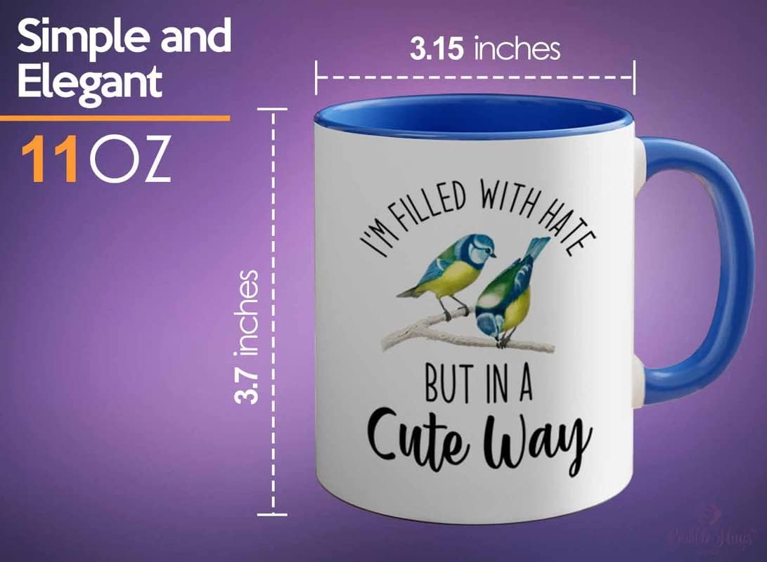 Bird Lover Two Tone Blue Edition 11oz - Hate Cute Way - Hummingbird Ne