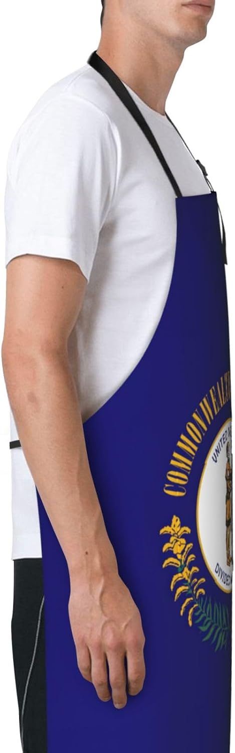 Kentucky State Flag Print Laundry apron 28x33 In Waterproof Kitchen Ap