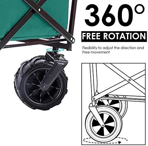 Collapsible Wagon Cart with Wheels Foldable Folding Wagons Carts Silen