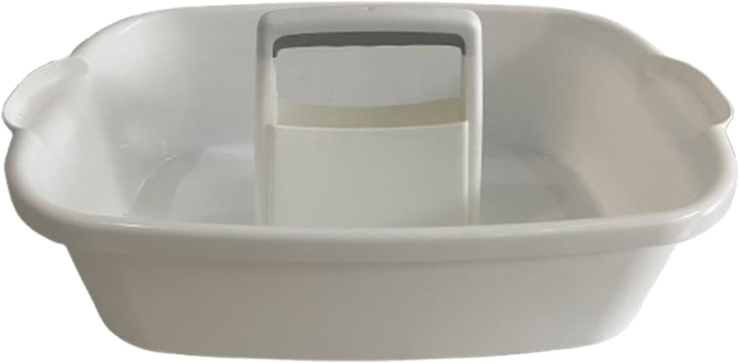 Cleaning Supplies Caddy with Handle, Portable Shower Caddy Organizer Plastic Basket with Handle, Stackable Tool Storage for Bathroom, Garden, Kitchen, Home Organization, White