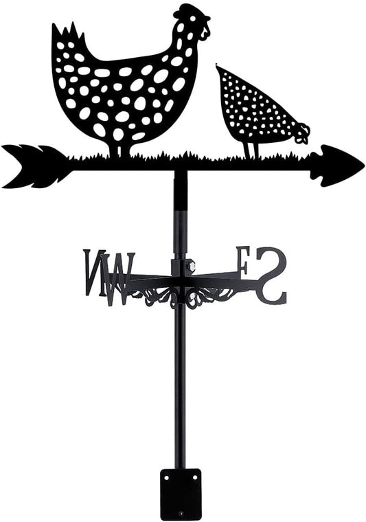 SUPERDANT Rooster Weathervane Hen Chicken Weather Vane for Yard Animal
