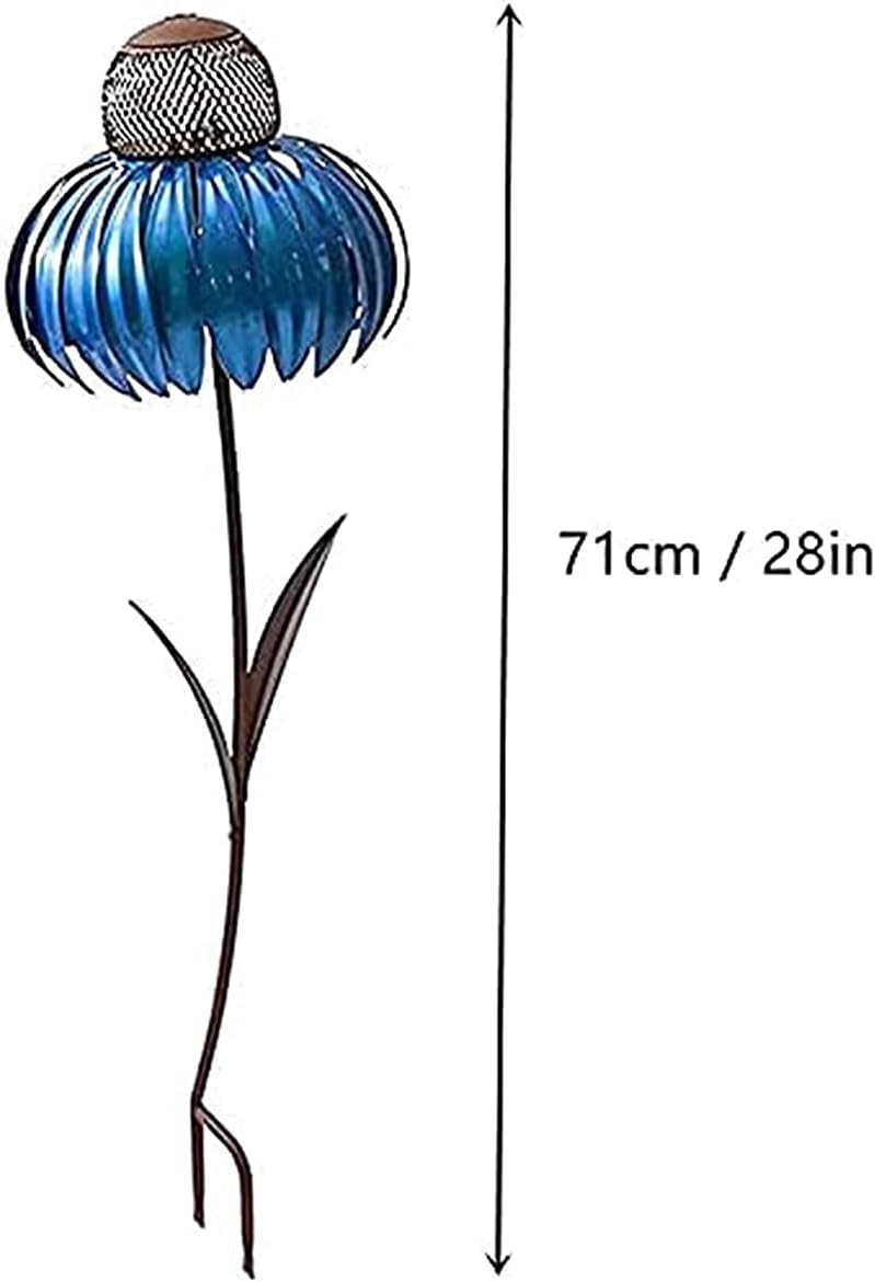 Bird Feeder Outside Garden Art Metal Birdfeeder Sensation Pink Standing Bird Feeder with Stand for Garden Yard Outside Decoration Hummingbird feeders (Color : Blue)