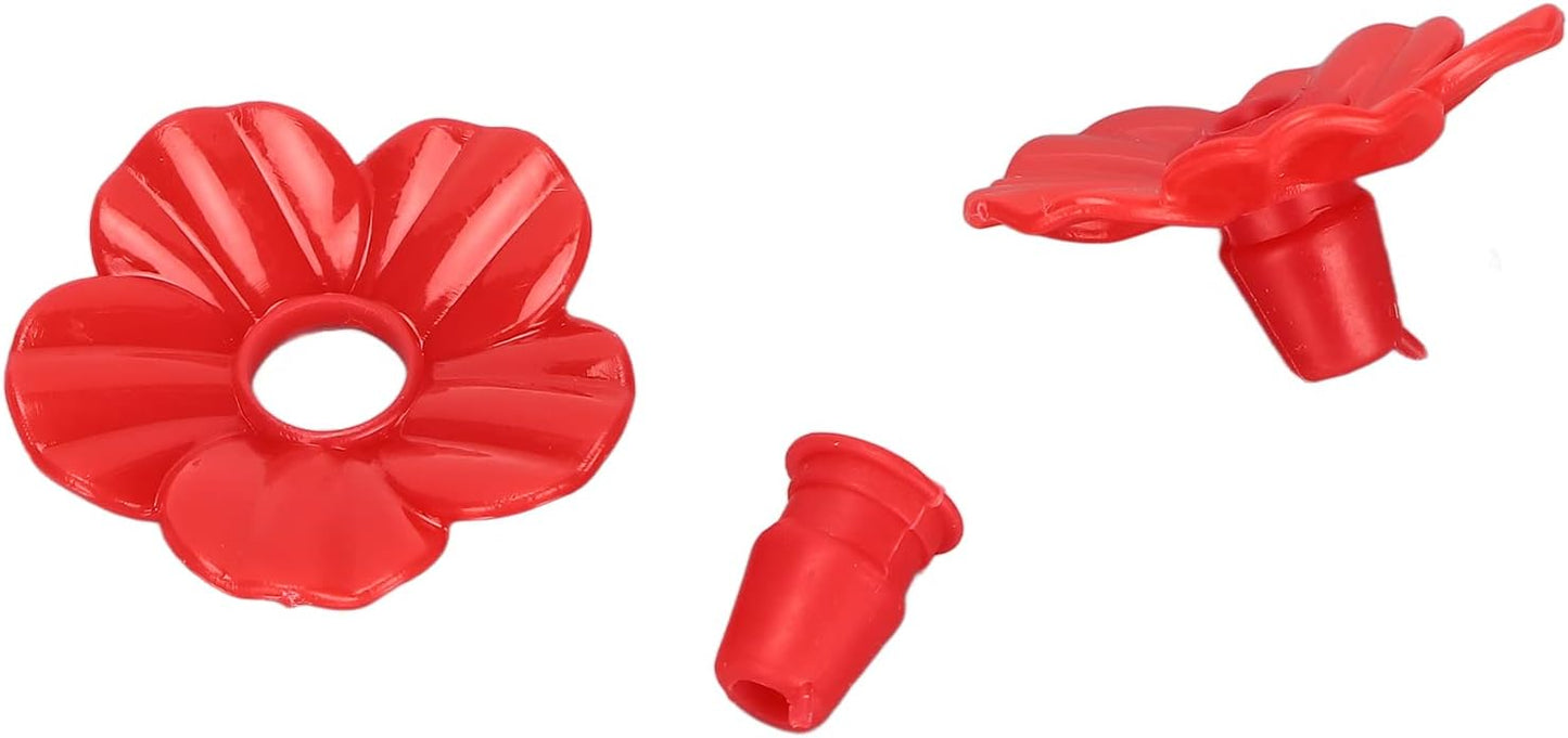 Hummingbird Feeder Parts, Multicolor Hummingbird Feeder Replacement Flowers Hummingbird Feeder Stand - & Attractive, Replaceable Plastic Bird Feeder Flowers for Home (Red, 30