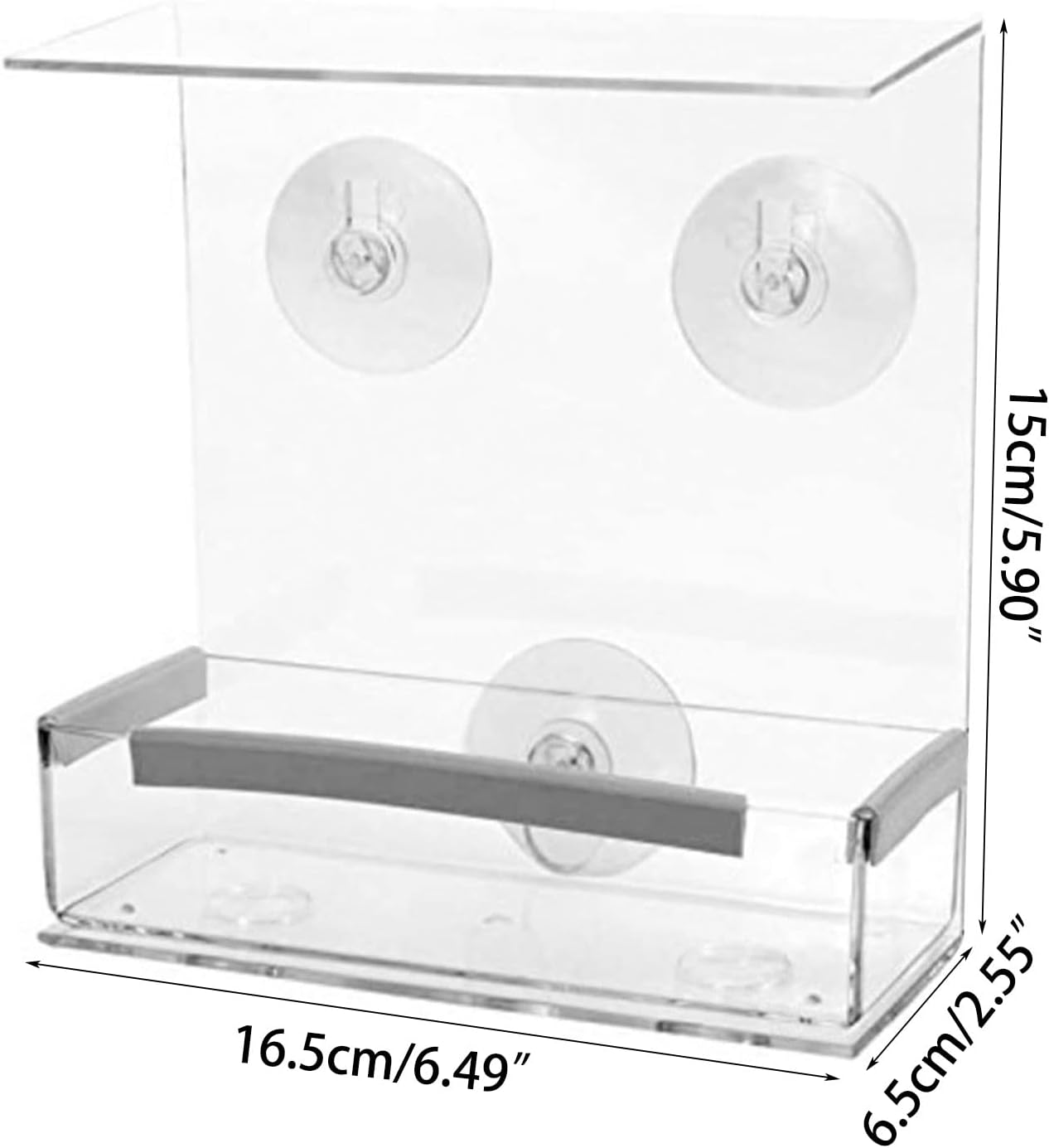 Pet Bird Food Dispenser Parrots Feeder Clear Tray Bird Food Container 