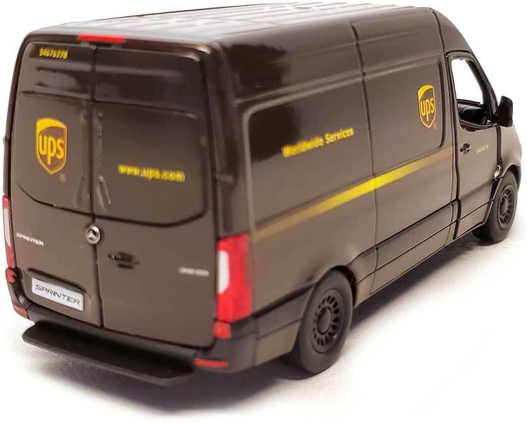 KiNSMART - Mercedes-Benz Sprinter UPS Edition Cargo Van, 1:48 O Scale 