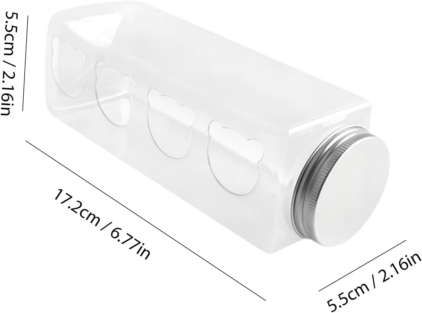 Quail Feeder - Clear No Bird Feeding Bottle | Portable Cage Feeder with 4 Bear Shaped Feeding Ports, Transparent Container, Spill Reducing Design & Easy Refill System for Quail Parrots Budgies Fi