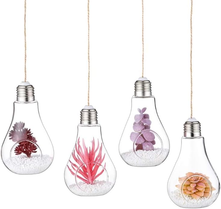 Glass Hanging Planter Light Bulb Shaped Hanging Air Plant Holders Flower Pots Plant Containers Terrarium Hanging Glas Plant Bulbs