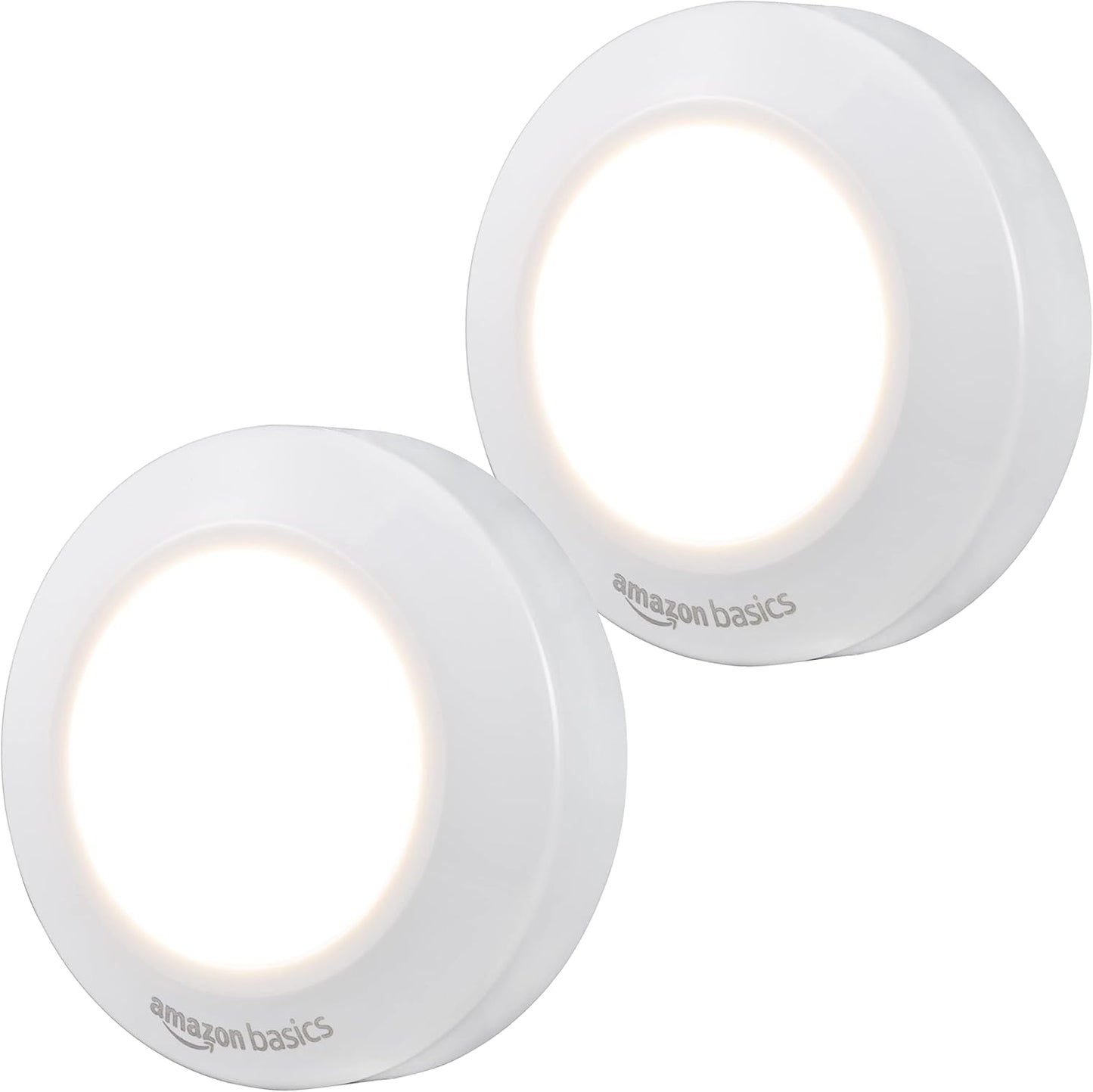 Amazon Basics LED Puck Lights, Battery Operated, 50 Lumens, Under Cabi