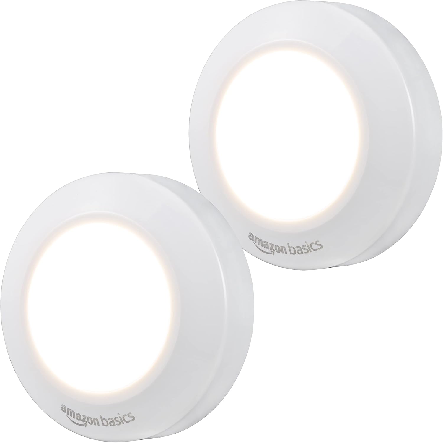 Amazon Basics LED Puck Lights, Battery Operated, 50 Lumens, Under Cabi