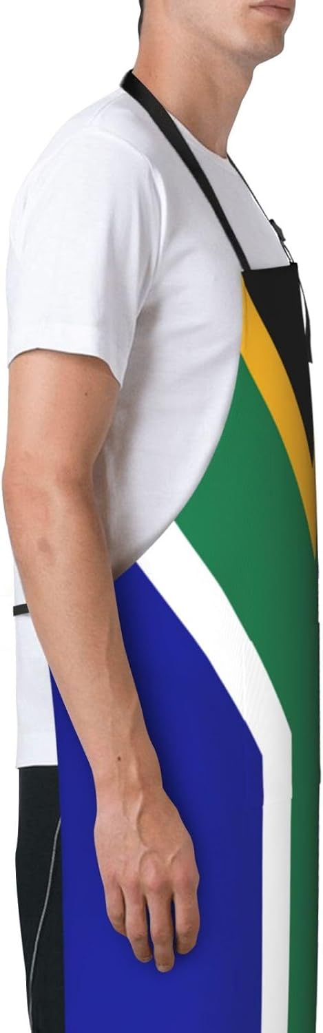 South African flag print Waterproof chef's apron with pocket apron for