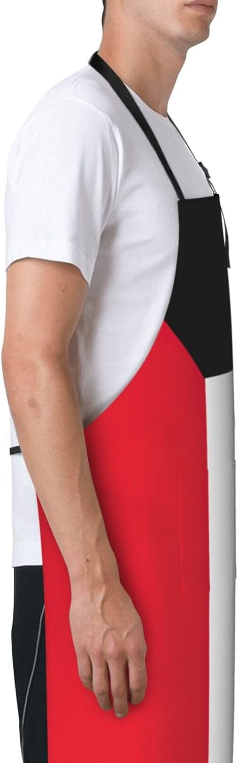 YANYU Kuwaiti flag Print 28x33 In Kitchen Apron Stylish Chef Apron with Pockets for Cooking Baking Painting