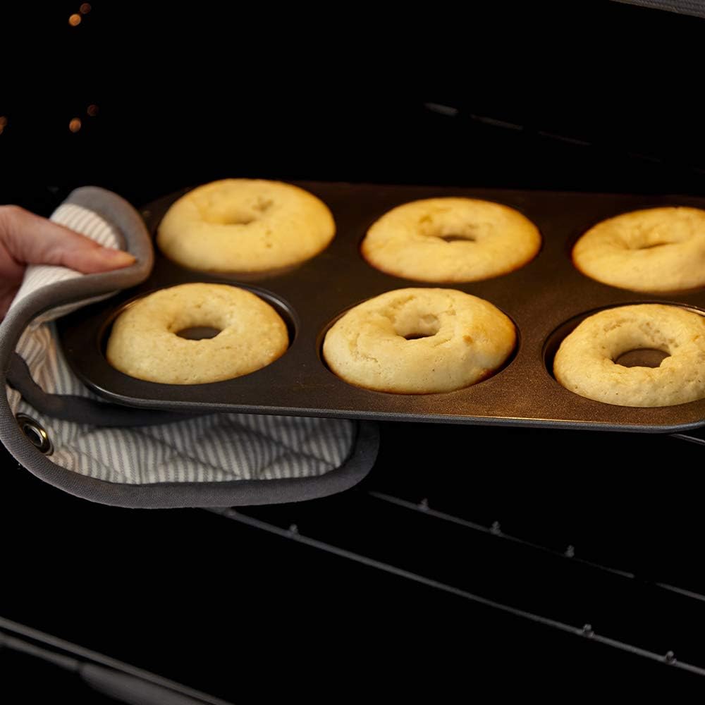 Wilton Gold Non-Stick 2 Piece Donut Pan Set, Cold-Rolled Steel Bakewar