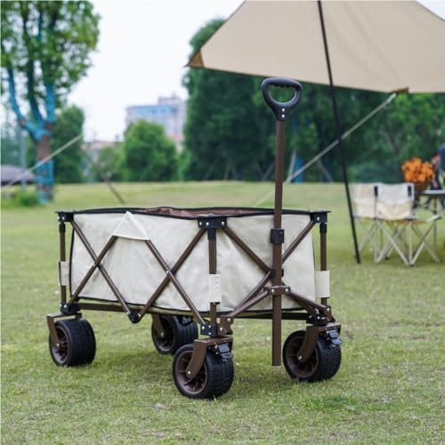 Portable Camping Cart,Outdoor Camping Beach Trolley Cart with Foldable Table Picnic Storage Fishing Off Road Portable Camping Trailer for Outdoor Activities