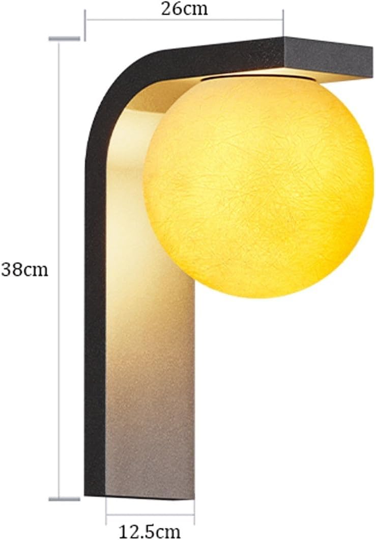 Solar Outdoor Wall Sconce Moon Orb Exterior Wall Lamp Stainless Steel Outdoor Wall Light Waterproof Lantern Porch Lighting for Poolside Villa Garden Patio Deck Entryway Cottage