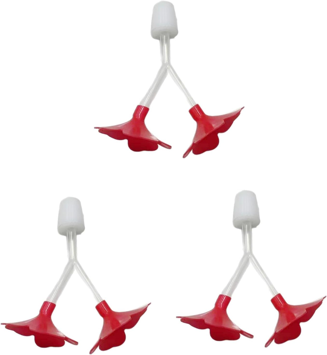 Pack Of 3 Y Shape Hummingbird Feeders Flower Feeder Outlet For Outdoor Garden Bird Watering Attracts Wildbird Hummingbird Feeder Red Flowers