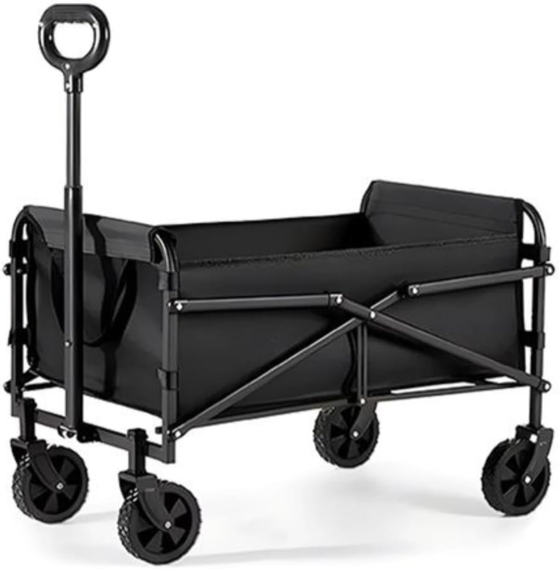 Heavy-Duty Collapsible Cart with Wheels – 220 lbs Capacity, Foldable Utility Cart for Camping, Beach, Sports, Garden & Grocery Use
