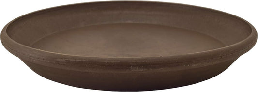 PSW Pot Collection AP25C 10-inch Plastic/Stone/Wood Composite Plant Saucer Drip Tray – No Drainage Hole (Drillable), Indoor/Outer Water Tray, Chocolate