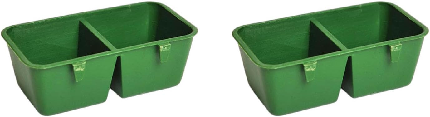 Bird Feeder Cup for Cage Hanging Plastic Conjoined 2 Cups Water Feed Trays for Parakeet for Poultry Feeding Poultry Feeding Cups Hanging Feeder