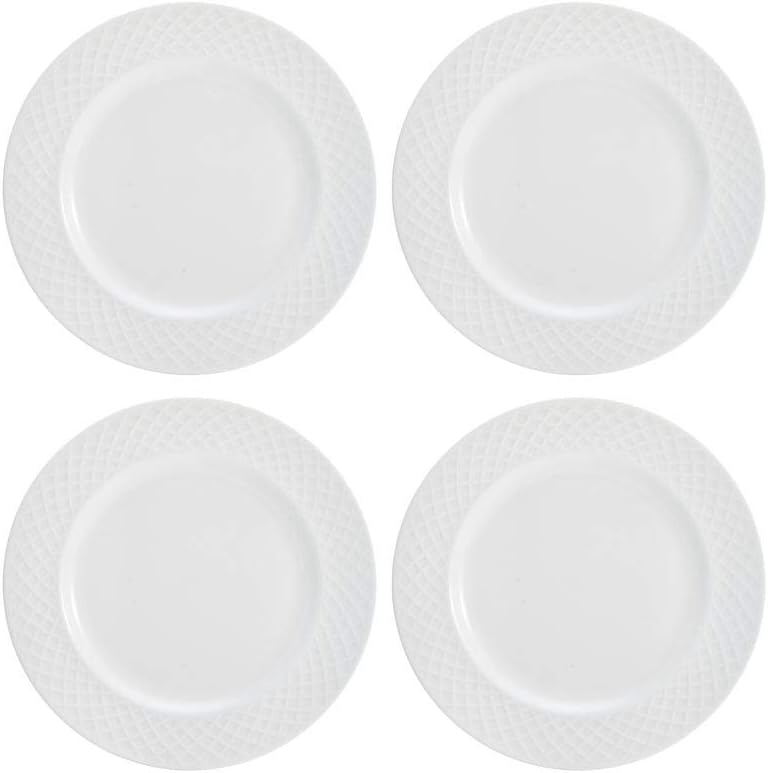 Mikasa Trellis Bone China 16-Piece Dinnerware Set, Service for 4, Whit