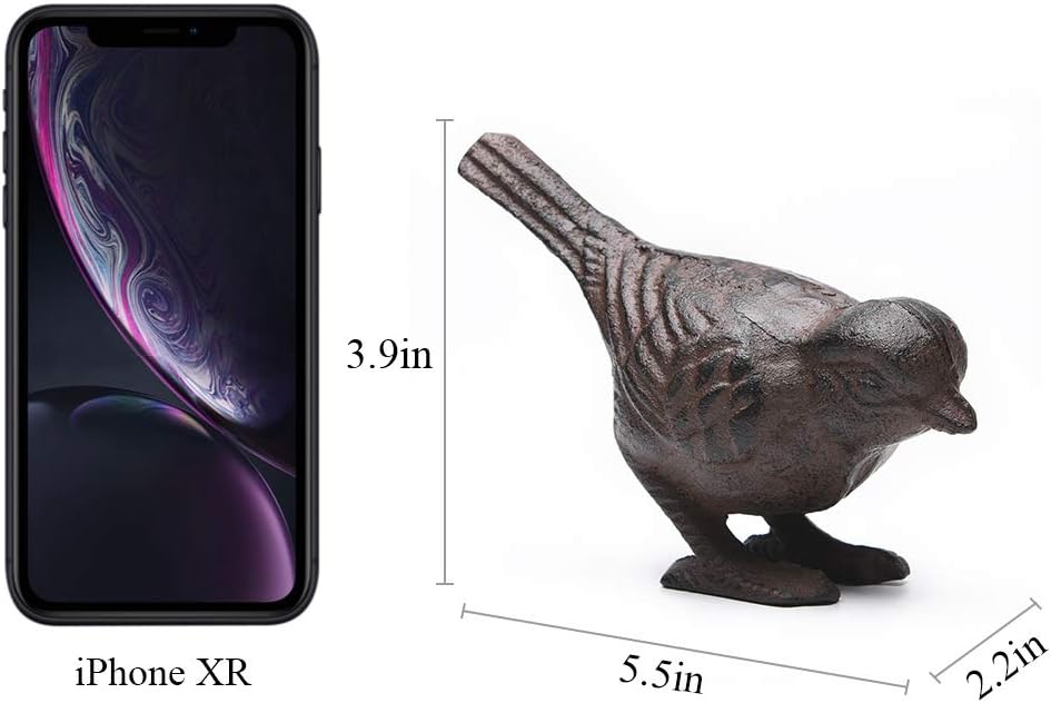 BRASSTAR Rustic Cast Iron Antique Bird Farmhouse Décor for The Home Bird Decorations Finish Collectible Replica Rust Color PTZY230