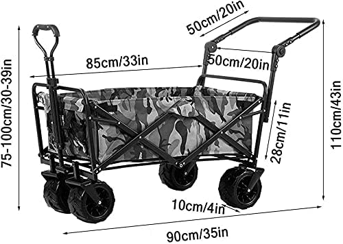 Portable Camping Cart,Outdoor Folding Utility Wagon Heavy Duty Wagon G