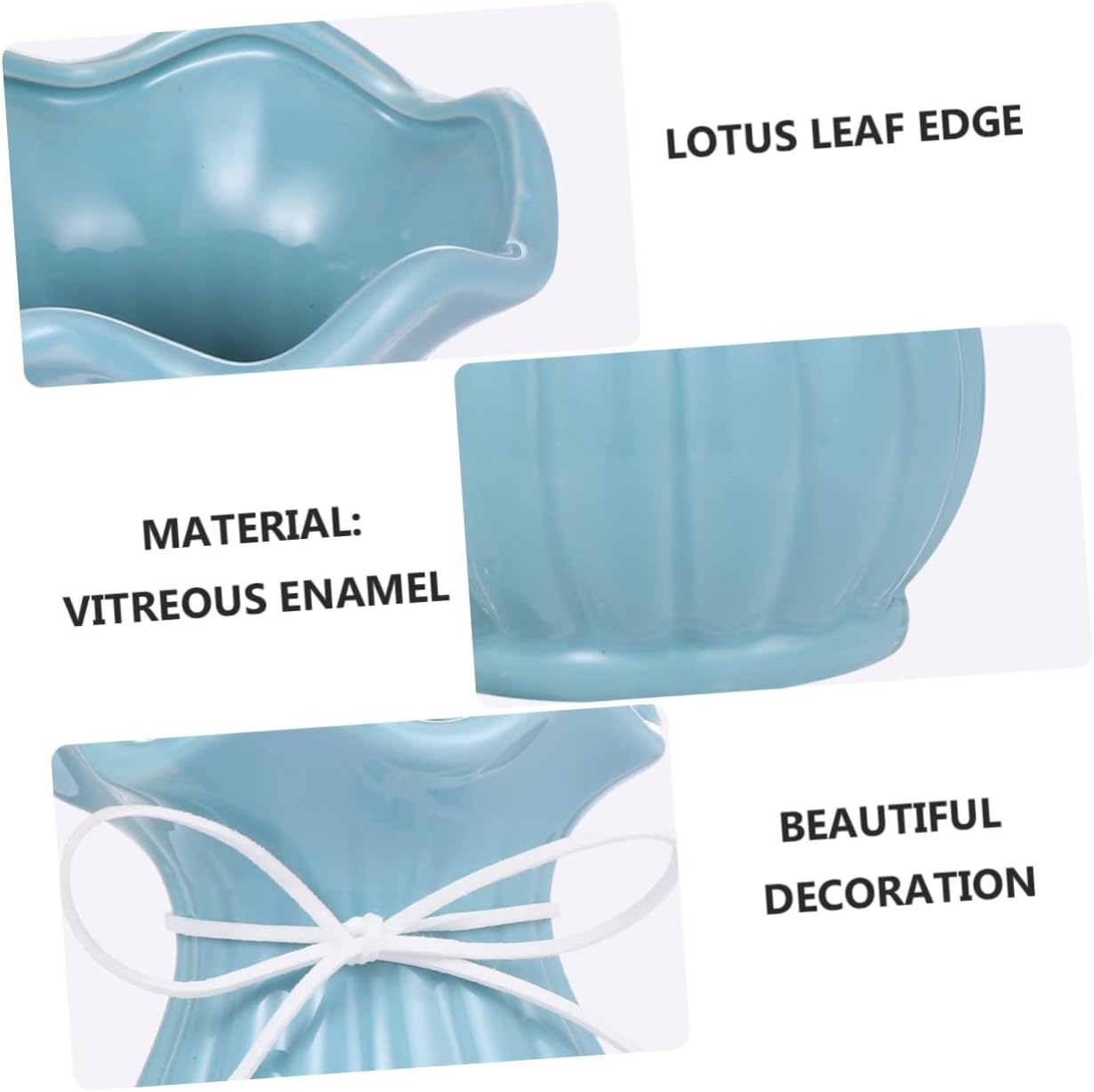 ERINGOGO Ceramic Flower Vase with Leaf Edge Design Nordic Style Floral