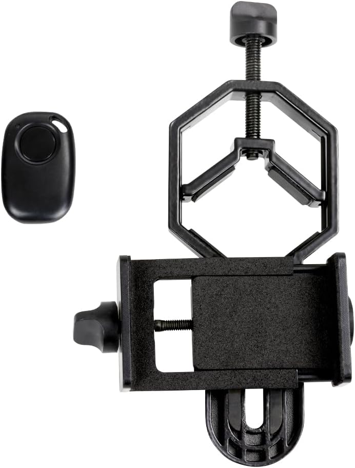 Celestron – Smartphone Adapter and Bluetooth Remote for Telescope, Binoculars & Spotting Scopes – Capture Images & Video Through Your Optics – Simple, Durable, Metal Body - Compact and Travel-friendly